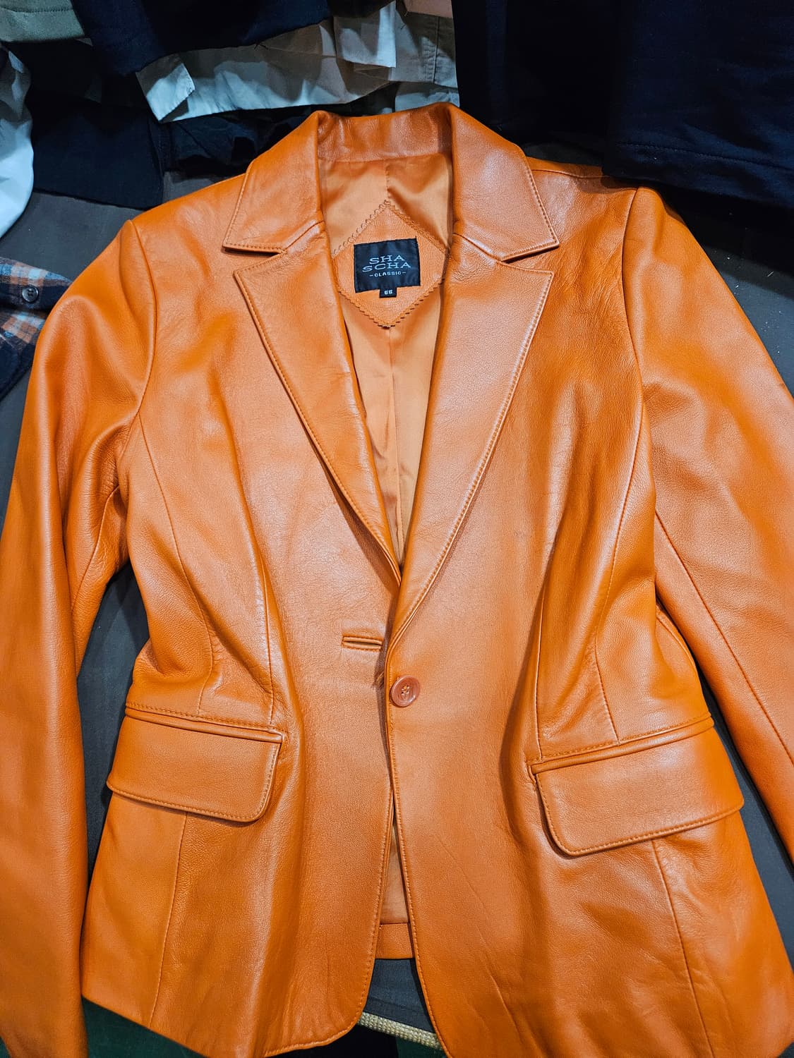 레더 오렌지 자켓 상품이미지1