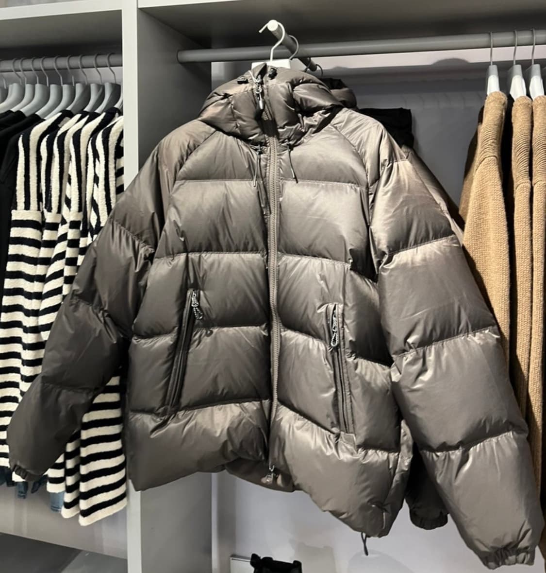 아르켓 스포티 다운 자켓 (블랙,M) 상품이미지2