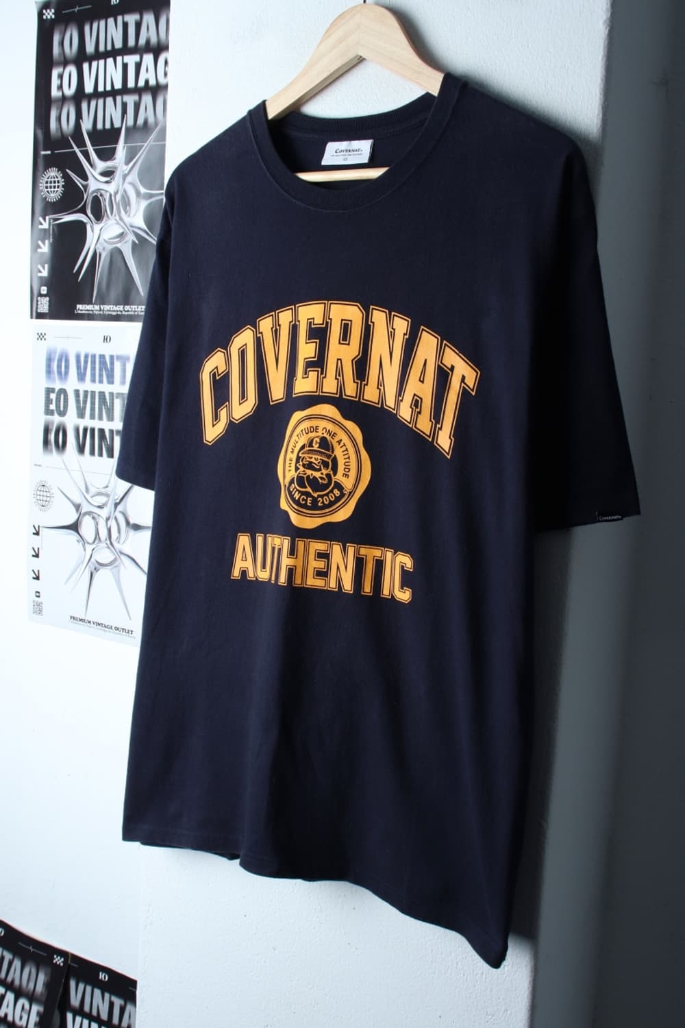 (L-XL) 커버낫 반팔 티셔츠 빅로고 네이비 올드스쿨-7B57 상품이미지1