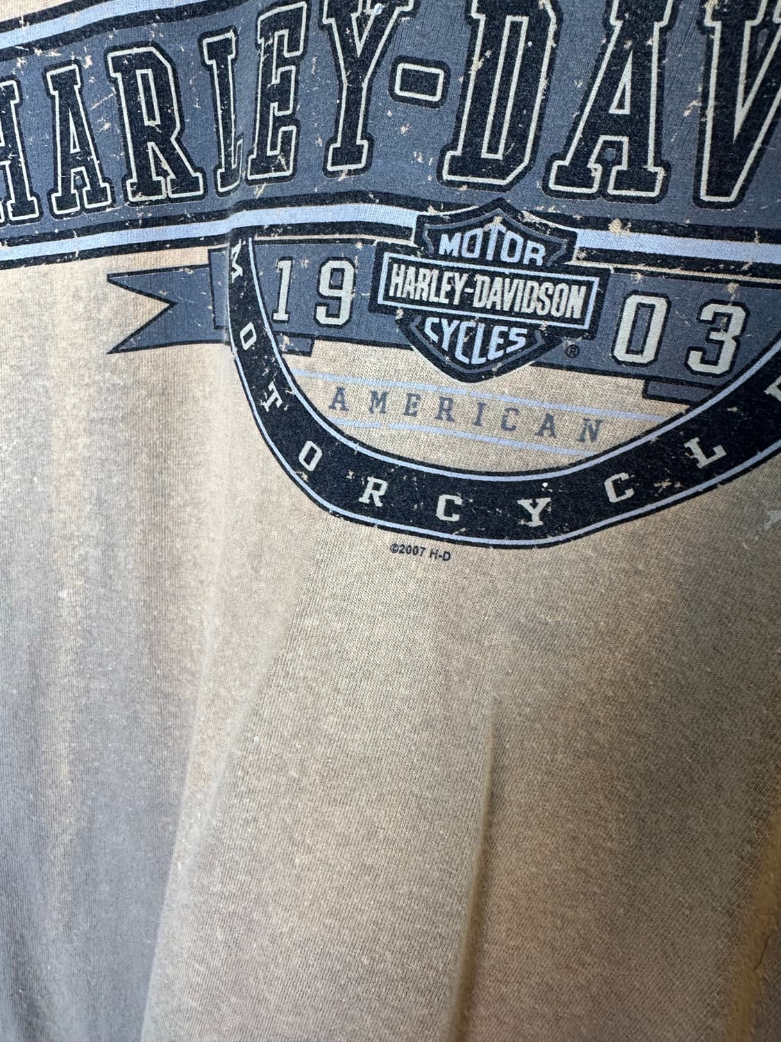 할리데이비슨 페이드 프린팅 롱슬리브 티셔츠 2007 made in usa 상품이미지6