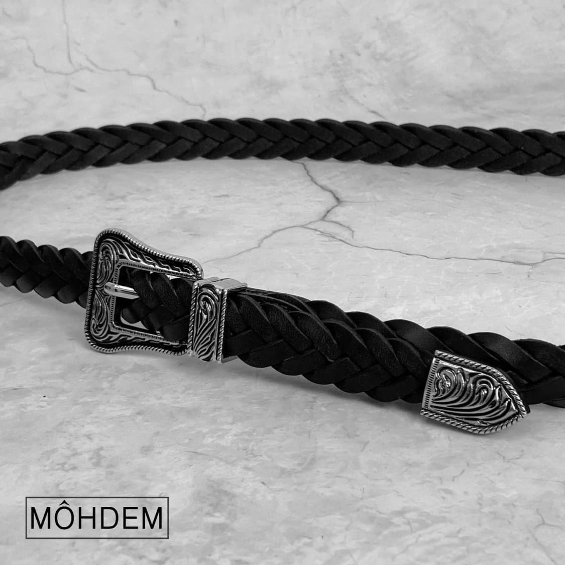 [Unisex] 위빙 로랑 이태리 소가죽 벨트 블랙 상품이미지10