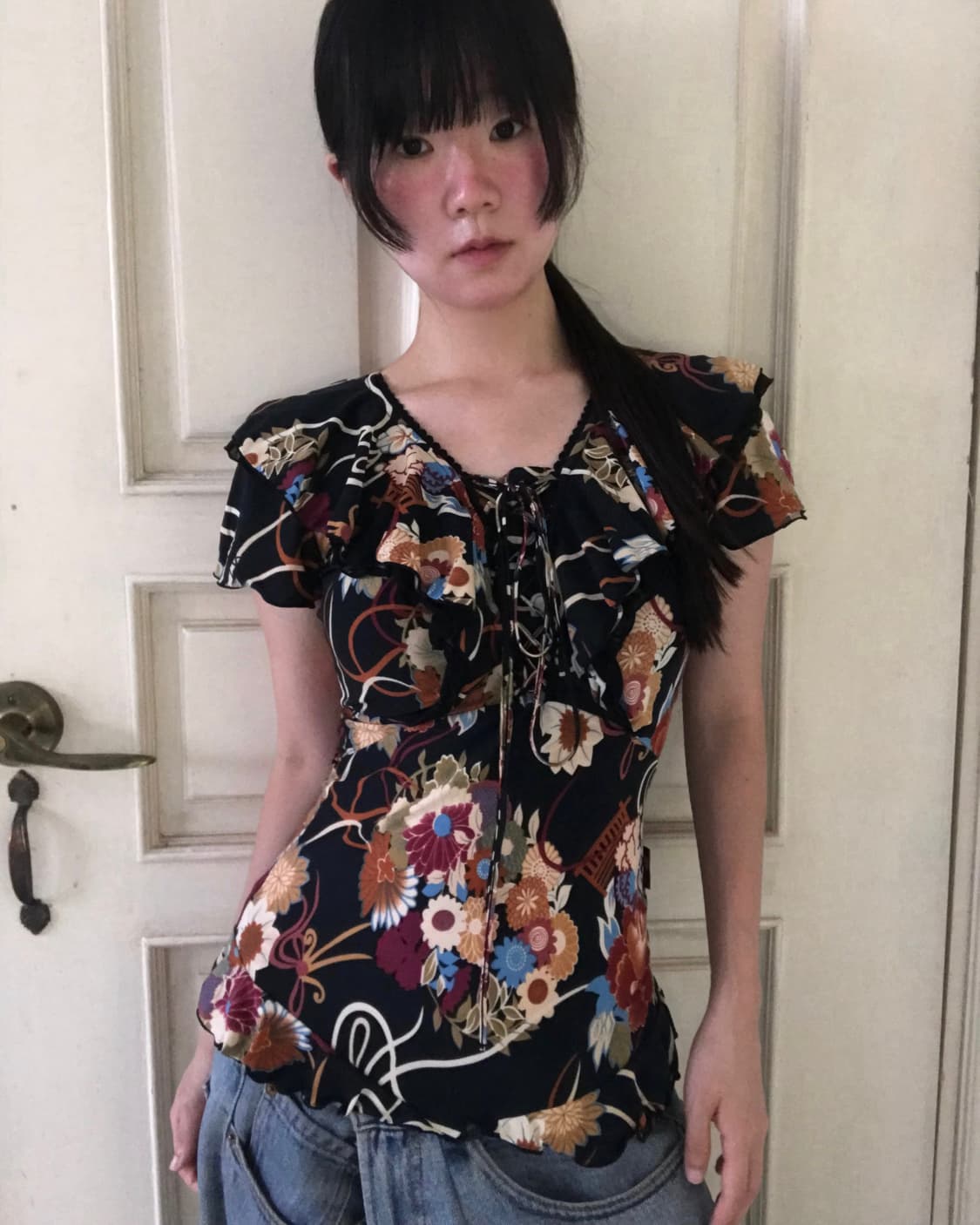 vintage ozz on pattern top 상품이미지1