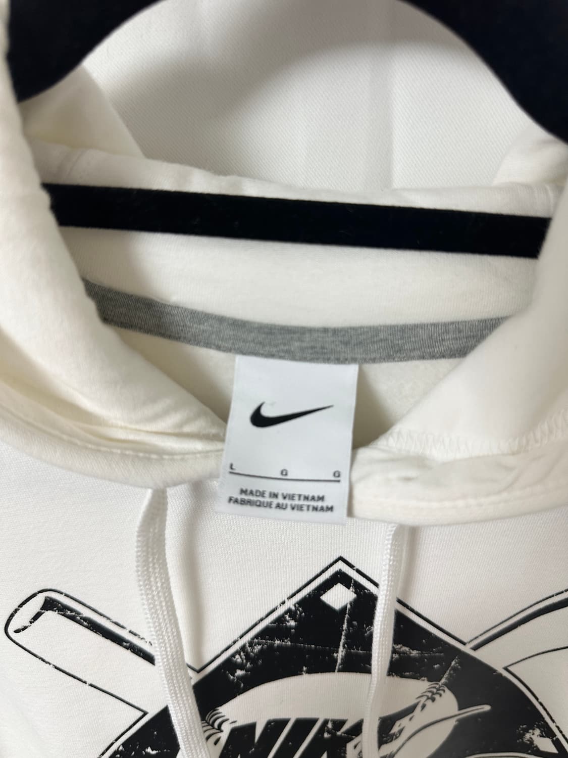 (새상품)나이키 베이스볼 흰색 후드티 상품이미지3