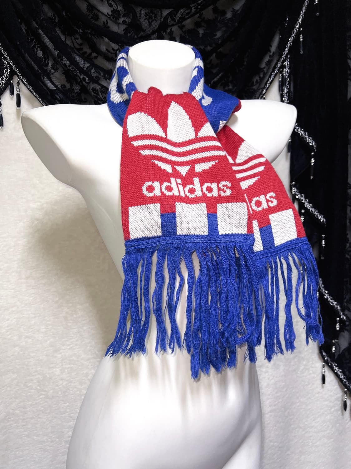 아디다스 adidas 레드 블루 파이어버드 태슬 머플러 목도리 축구유니폼 상품이미지6