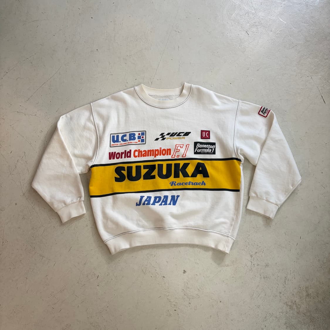 90s 유니티드 컬러 오브 베네통 레이싱 스웻셔츠 M 상품이미지1