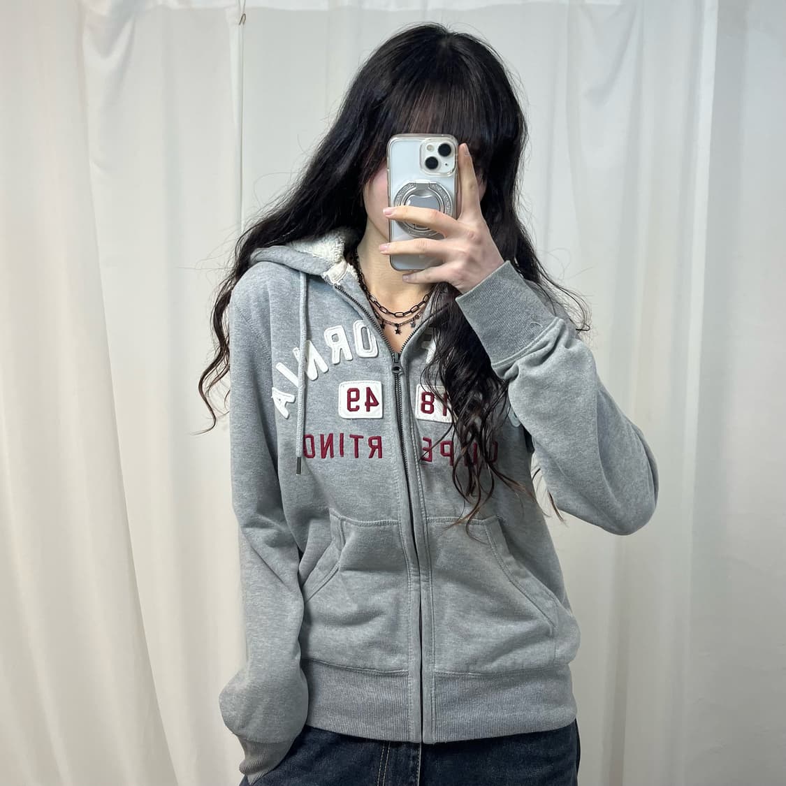 Who.A.U Grey fleece Hood Zip-up 상품이미지1