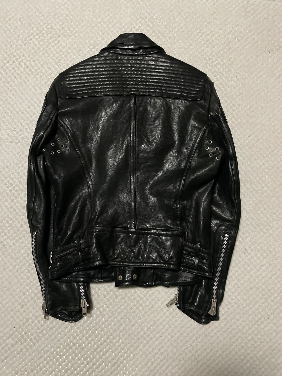 광희시장 웨스턴 무드 램스킨 양가죽 바이커 레더 자켓 상품이미지2