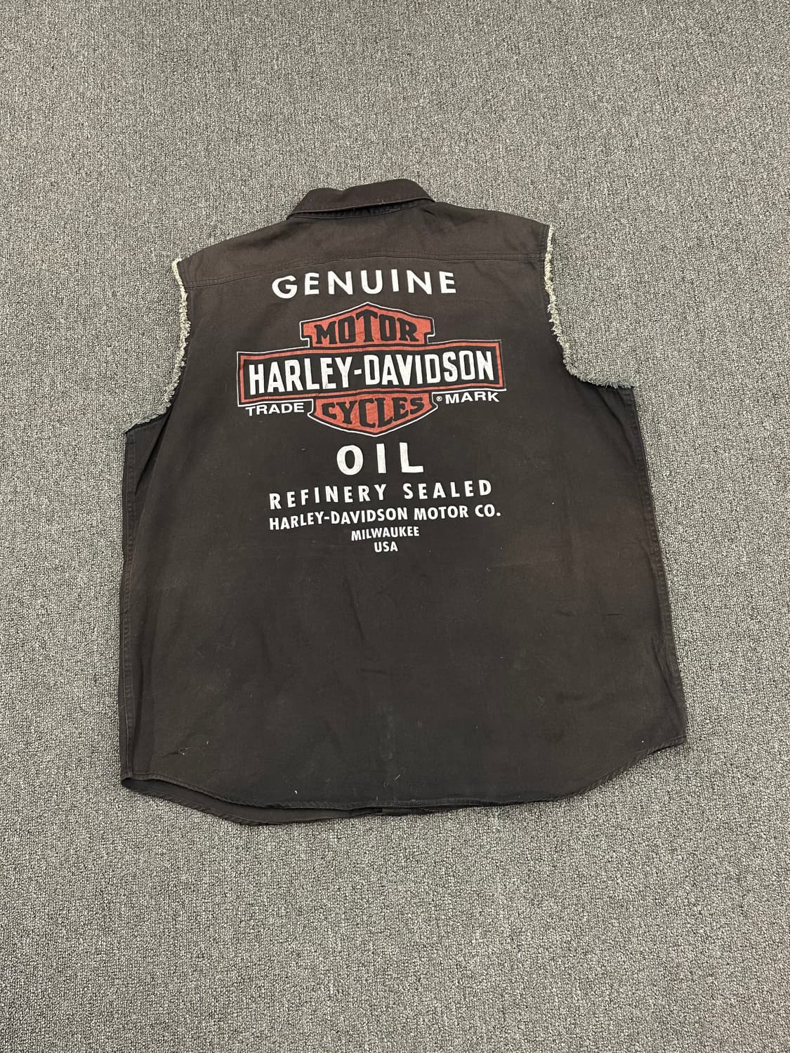 2XL)할리데이비슨 빈티지 프린팅 블랙 커스텀 조끼베스트 상품이미지4