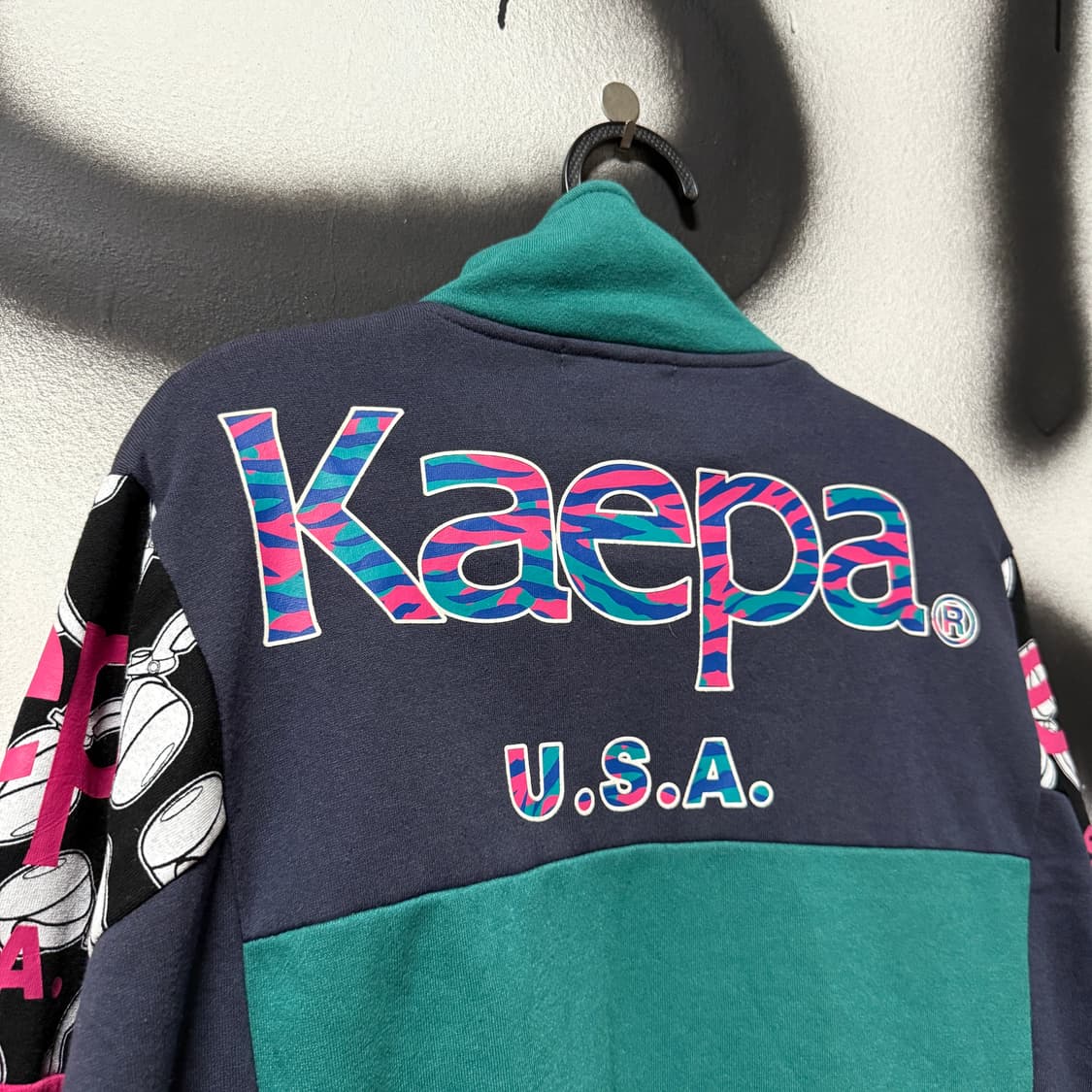 캐파 USA 올드스쿨 배색 칼라블록 멀티 프린팅 코튼 집업 자켓 상품이미지7
