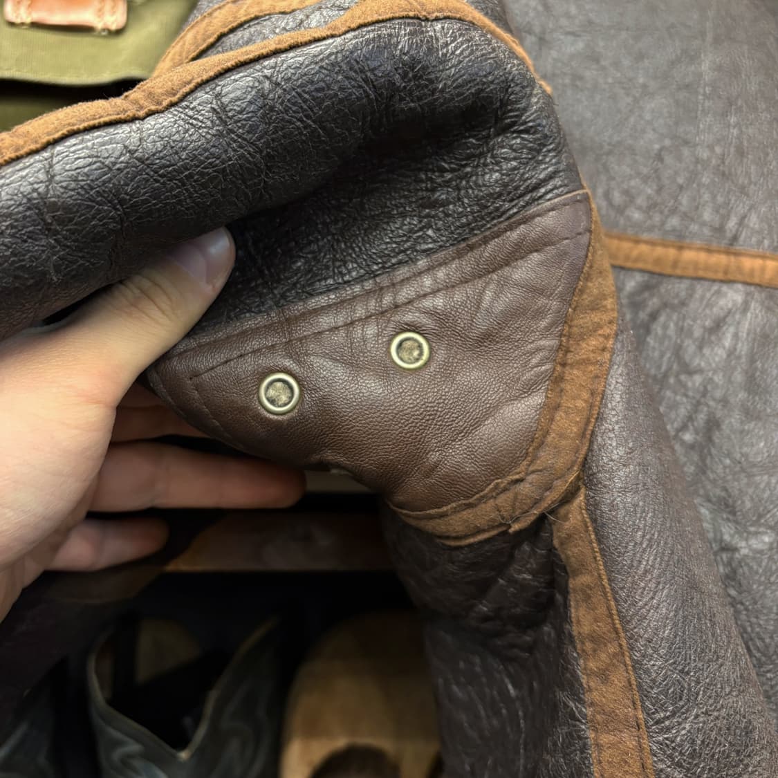 90s 미공군 B-3 TYPE 천연 양가죽 무스탕 플라이트 자켓 N485 상품이미지6