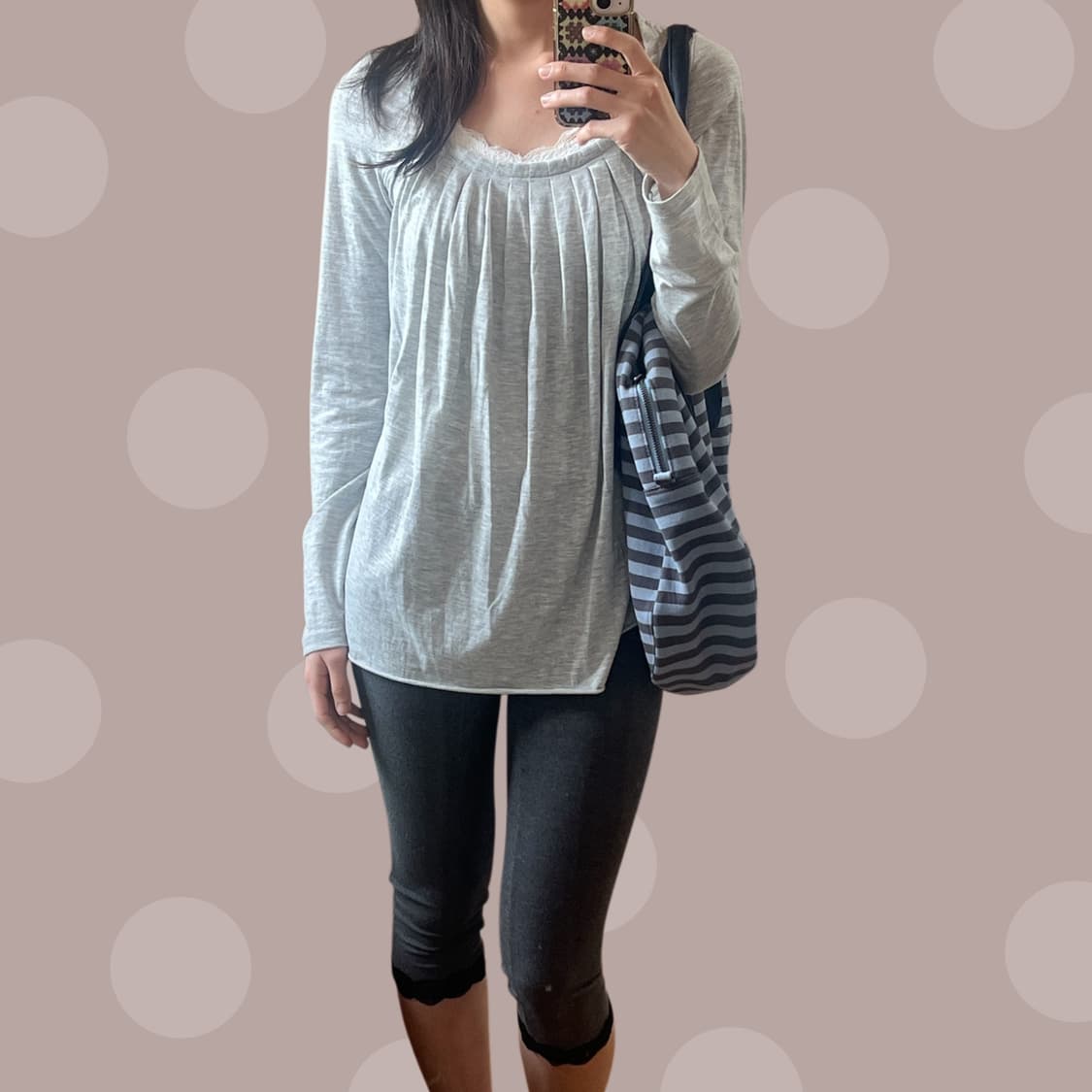 SLY 핀턱 그레이 롱 슬리브 상품이미지3