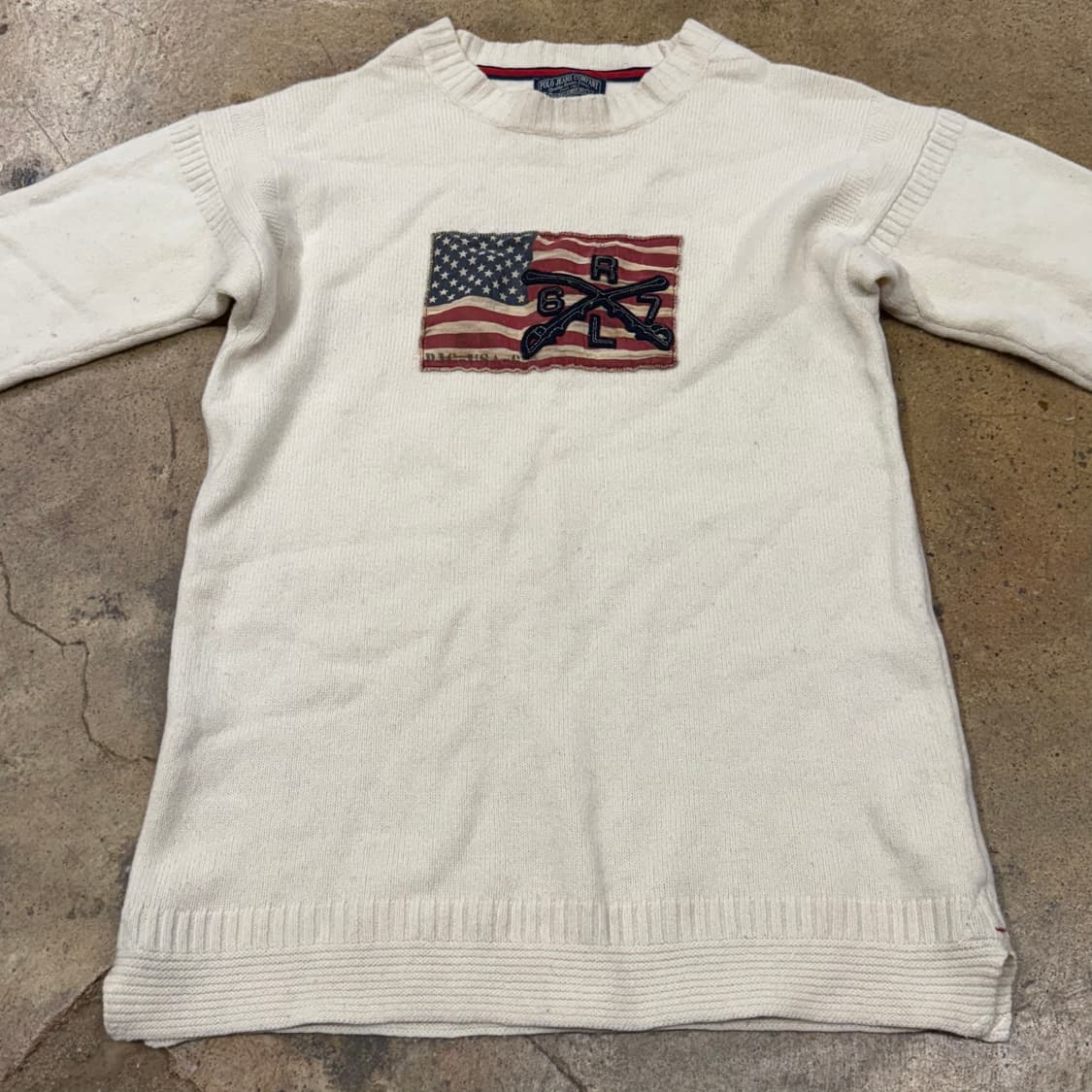폴로 진스 컴퍼니 성조기 화이트 니트  상품이미지3