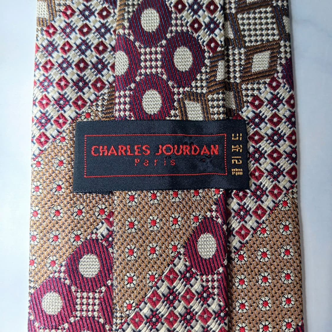 샤를 주르당 실크 브라운 패턴 넥타이 9.7cm A+등급 E798 상품이미지9