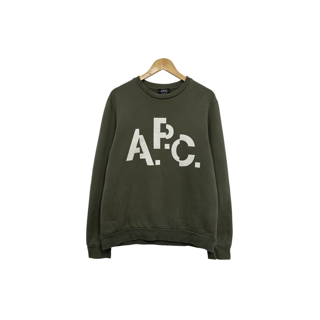 A.P.C. 아페쎄 빅로고 밀리터리 카키 맨투맨 상품이미지1