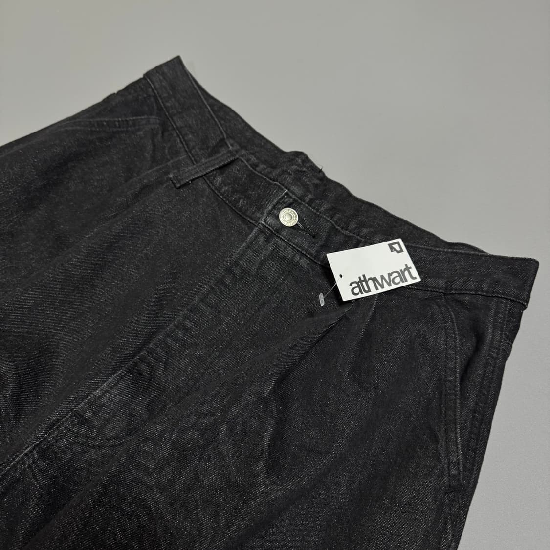 에드윈(EDWIN) 블랙컬러 워시드 코튼 와이드 루즈 데님 팬츠 상품이미지3