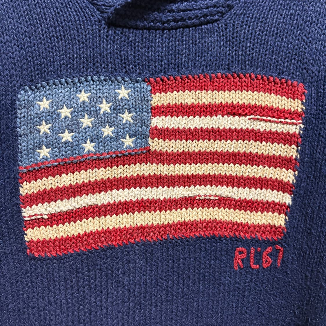 폴로 랄프로렌 숄카라 올드 글로리 성조기 니트 / 네이비, XL 상품이미지6