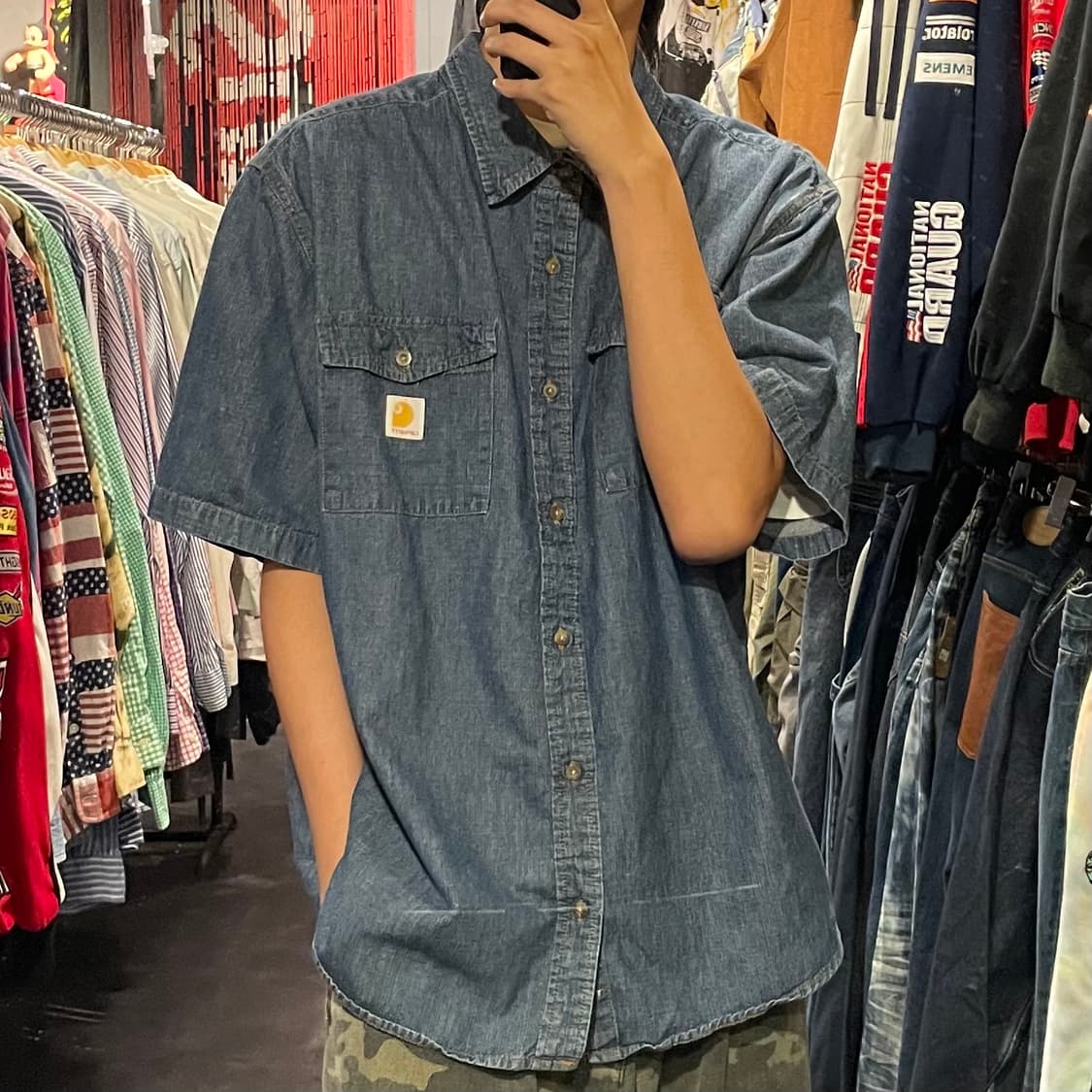 [IM] carhartt 칼하트 진청워싱 데님 반팔셔츠 상품이미지3