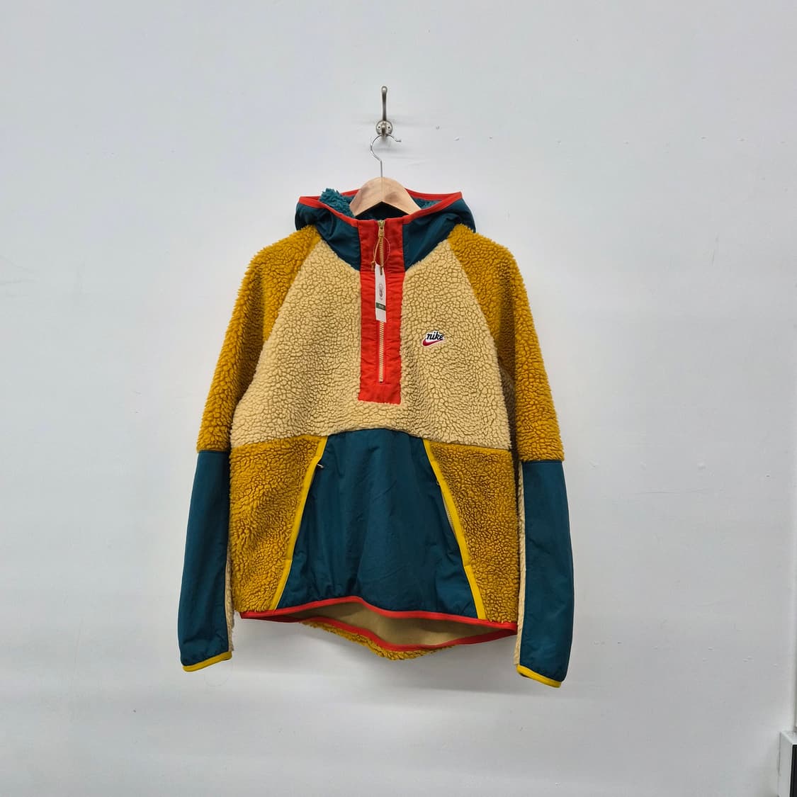 나이키 플리스 아노락 후드티 배색 남성 M 상품이미지1