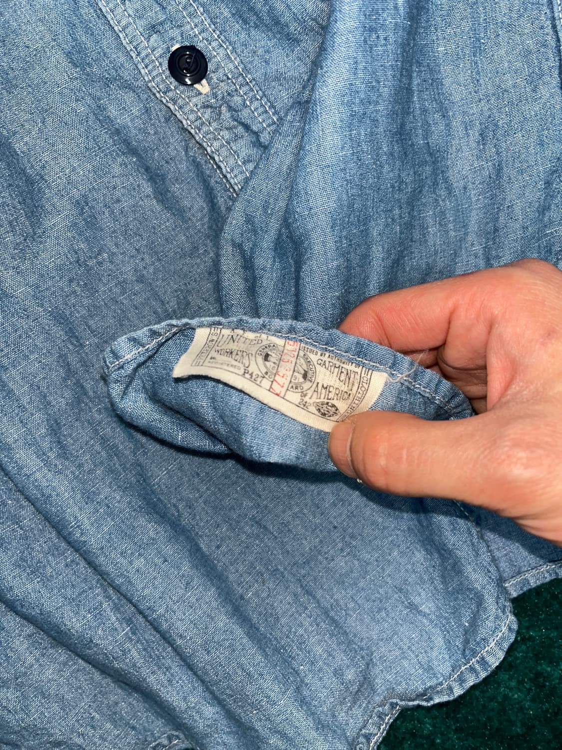 15 1/2 페로우즈 샴브레이 셔츠 상품이미지5