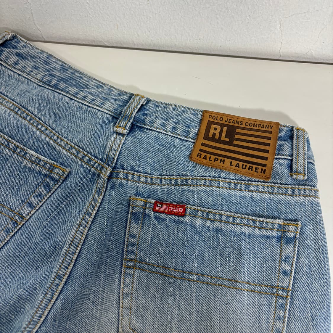우먼L 폴로진스 랄프로렌 일자핏 라이트워싱 데님팬츠 상품이미지1