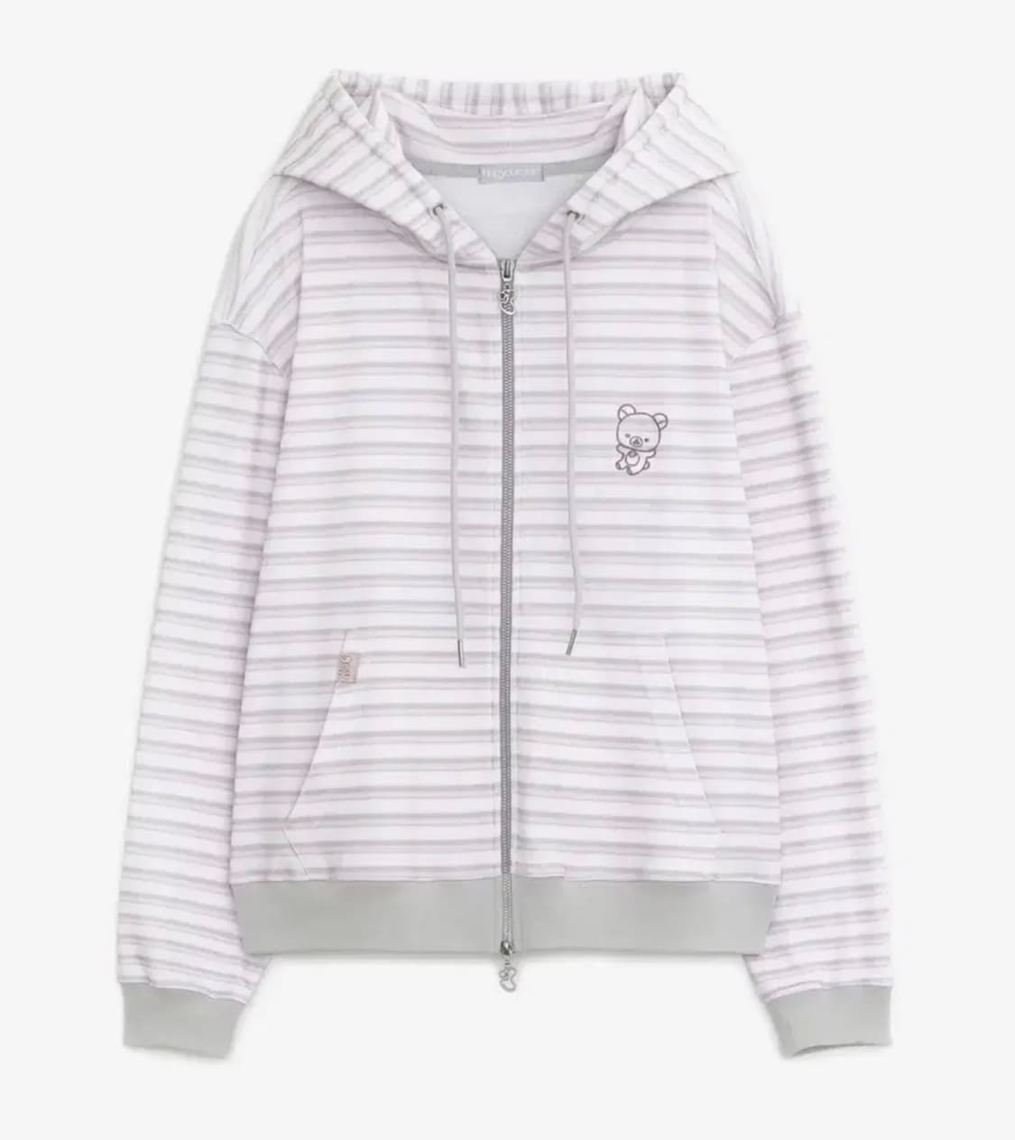 (새상품) 허그유어스킨 코리락쿠마 스트라이프 후드집업 상품이미지1