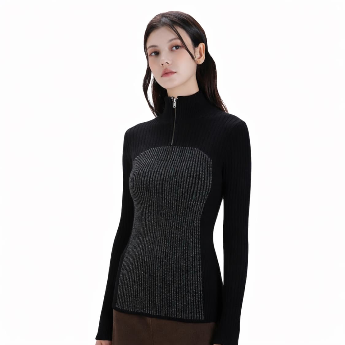 Y-3 하프집업 리브드 니트집업 상품이미지1