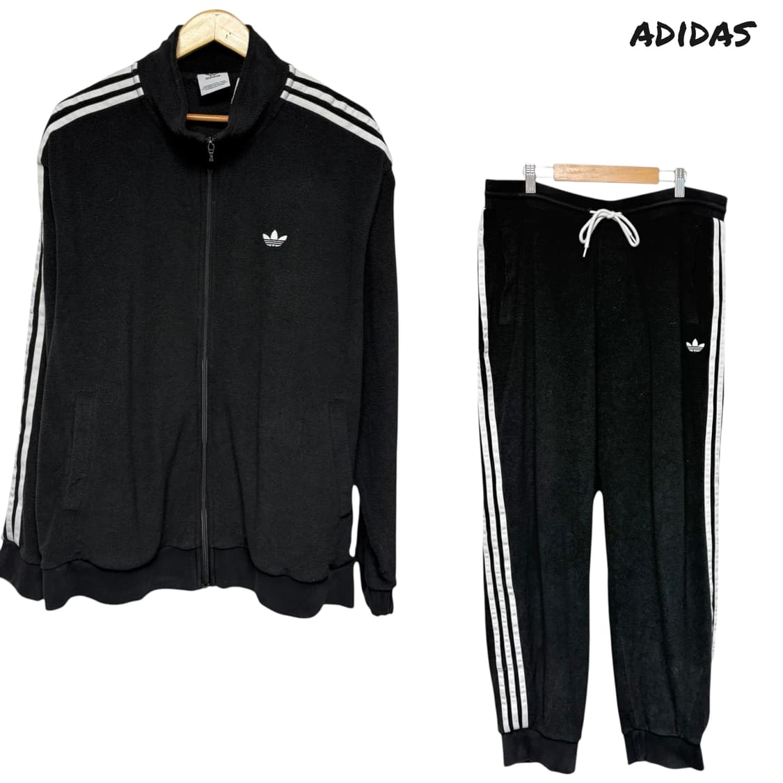 3804 아디다스 블랙 부클 집업 조거팬츠 트레이닝 세트 상품이미지1