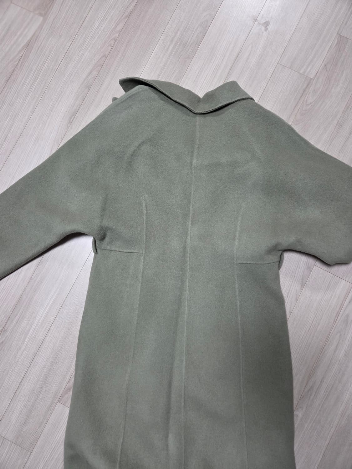 민트카키 핸드메이드 롱코트S사이즈(새상품) 상품이미지4