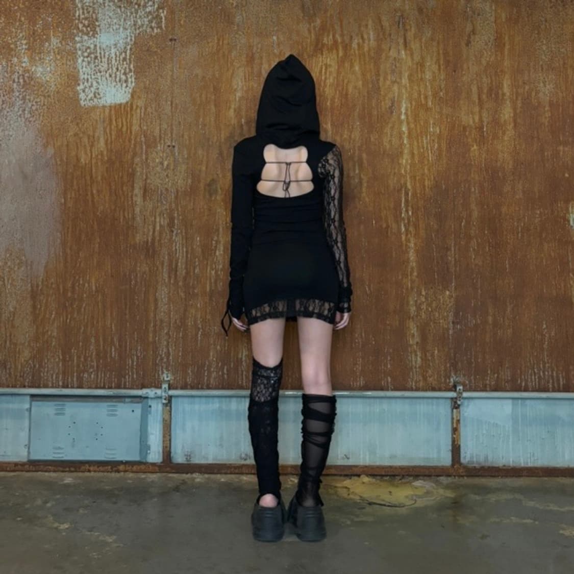 bnfrom 비엔프롬 프롬 레이스 후드 원피스 상품이미지3