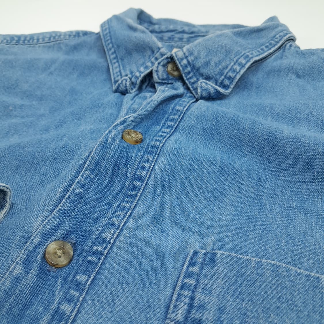 Co830 XL 디키즈 00s 연청 데님 긴팔 셔츠 상품이미지5