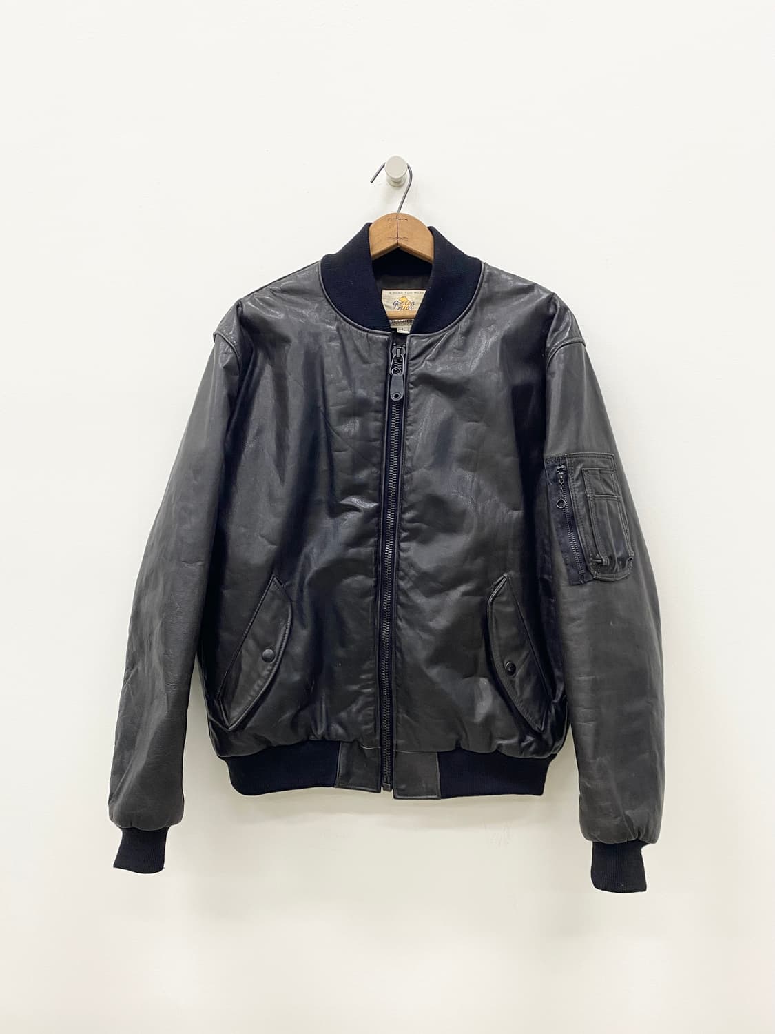 80‘s 골든베어 레더 Ma-1 자켓 상품이미지1