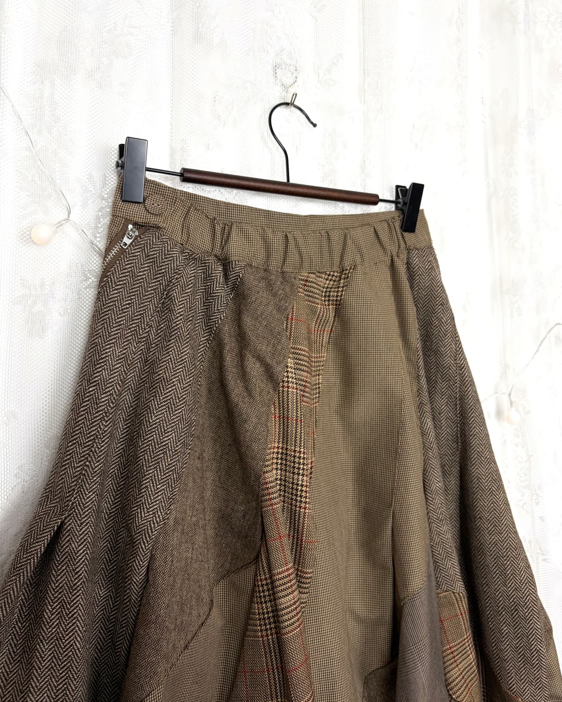 Asymmetrical patchwork tweed wool skirt 상품이미지4