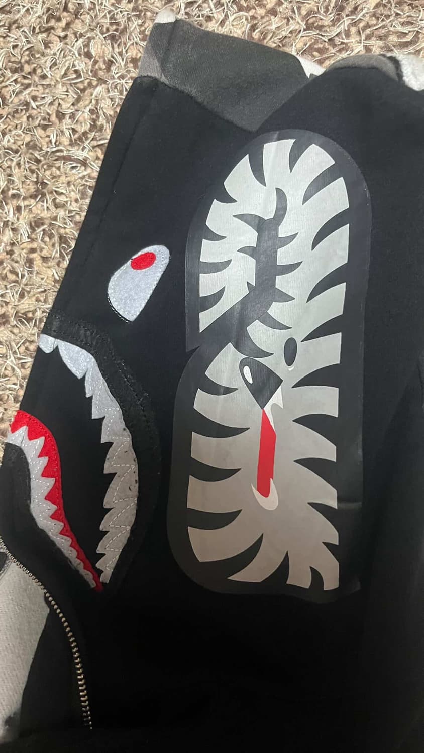 베이프 Bape 샤크 하프 후드집업 S 상품이미지2