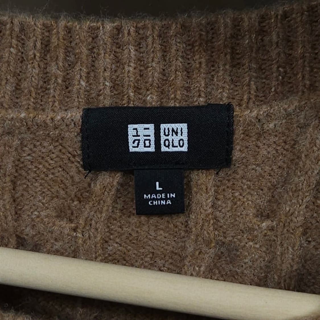 105)유니클로 꽈배기 케이블 니트 스웨터 브라운 상품이미지3