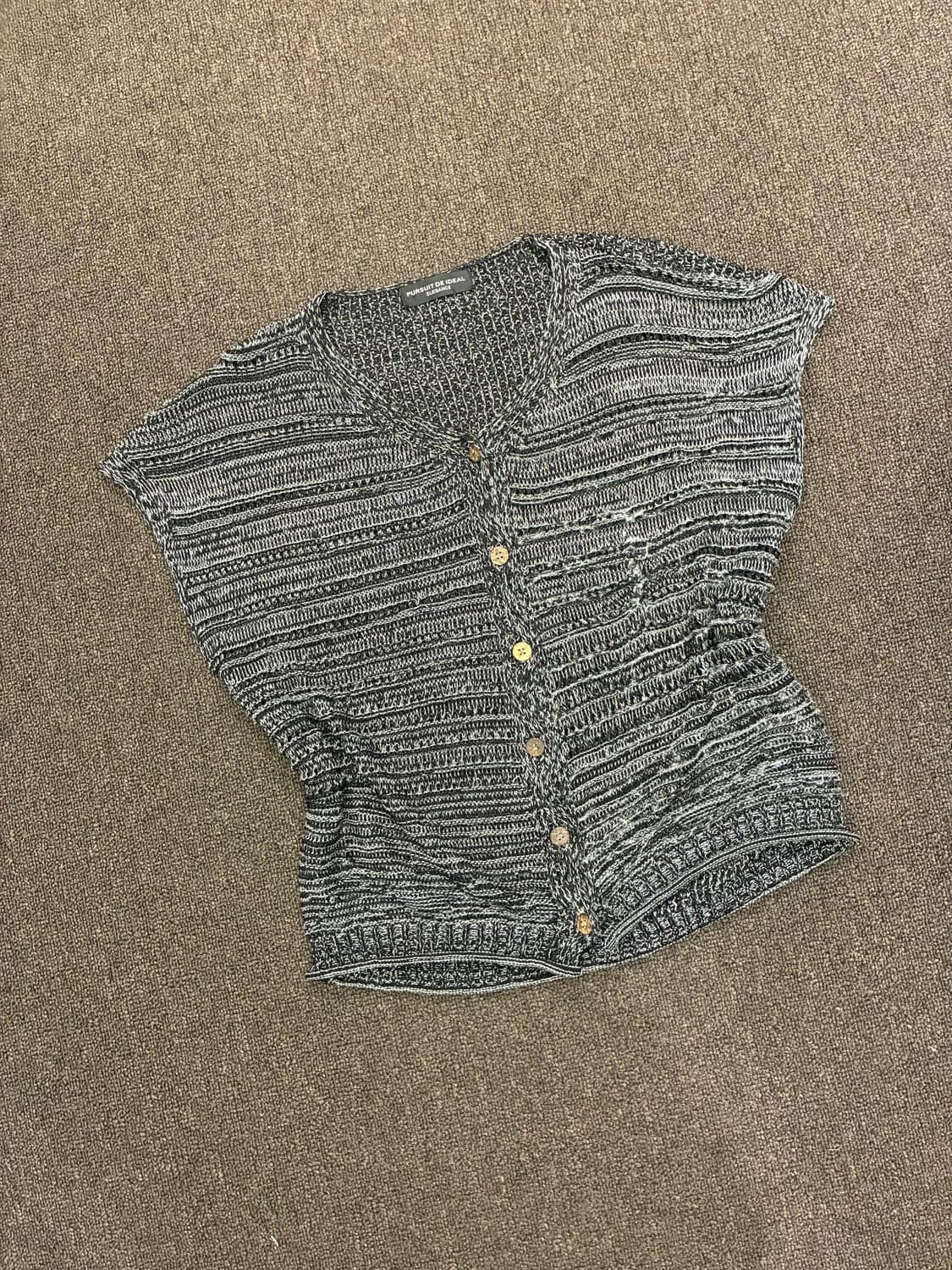 LL)Japanese vintage 여성 반팔 그물 니트 가디건 상품이미지2