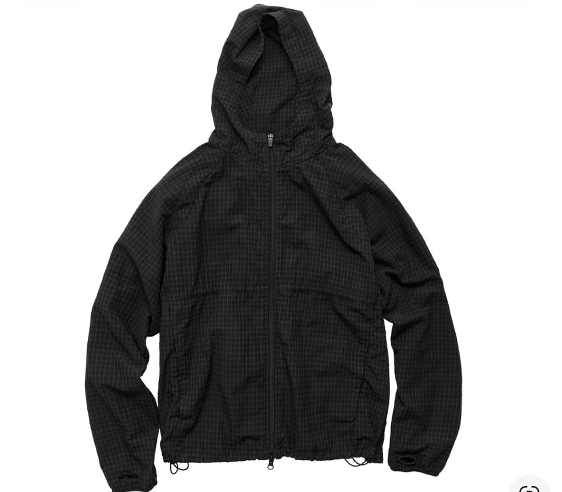 3) 폴리테루 휴먼인덱스 체크 후디 파카 차콜 상품이미지1