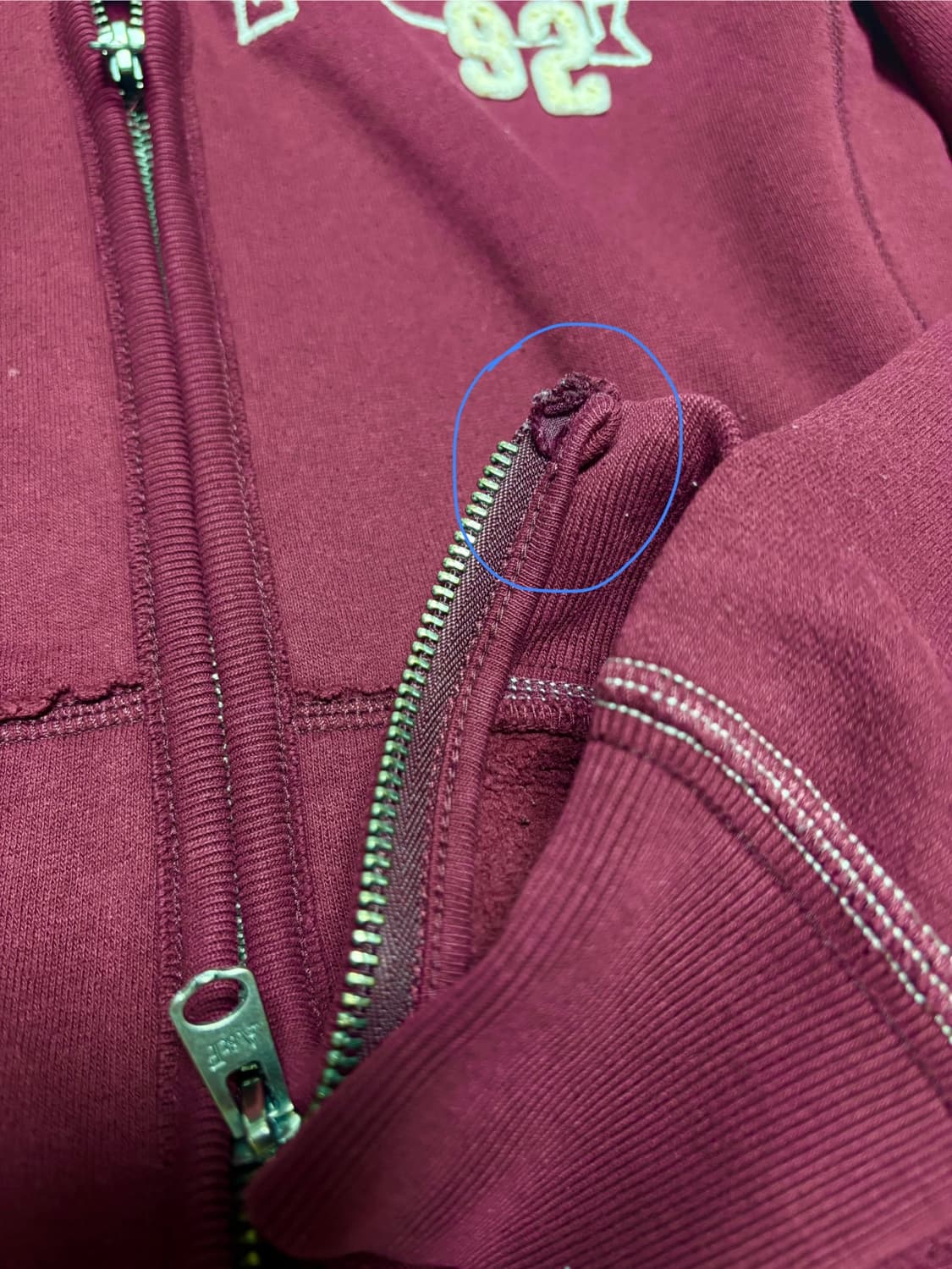 아베크롬비 후드집업 버건디 대대장 딱붙핏 (투웨이) 상품이미지4