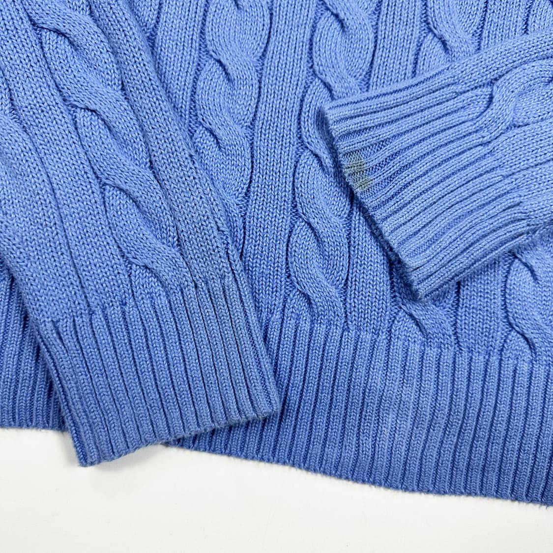 폴로 랄프로렌 포니 스카이 블루 케이블 니트 (실측 M) 상품이미지5