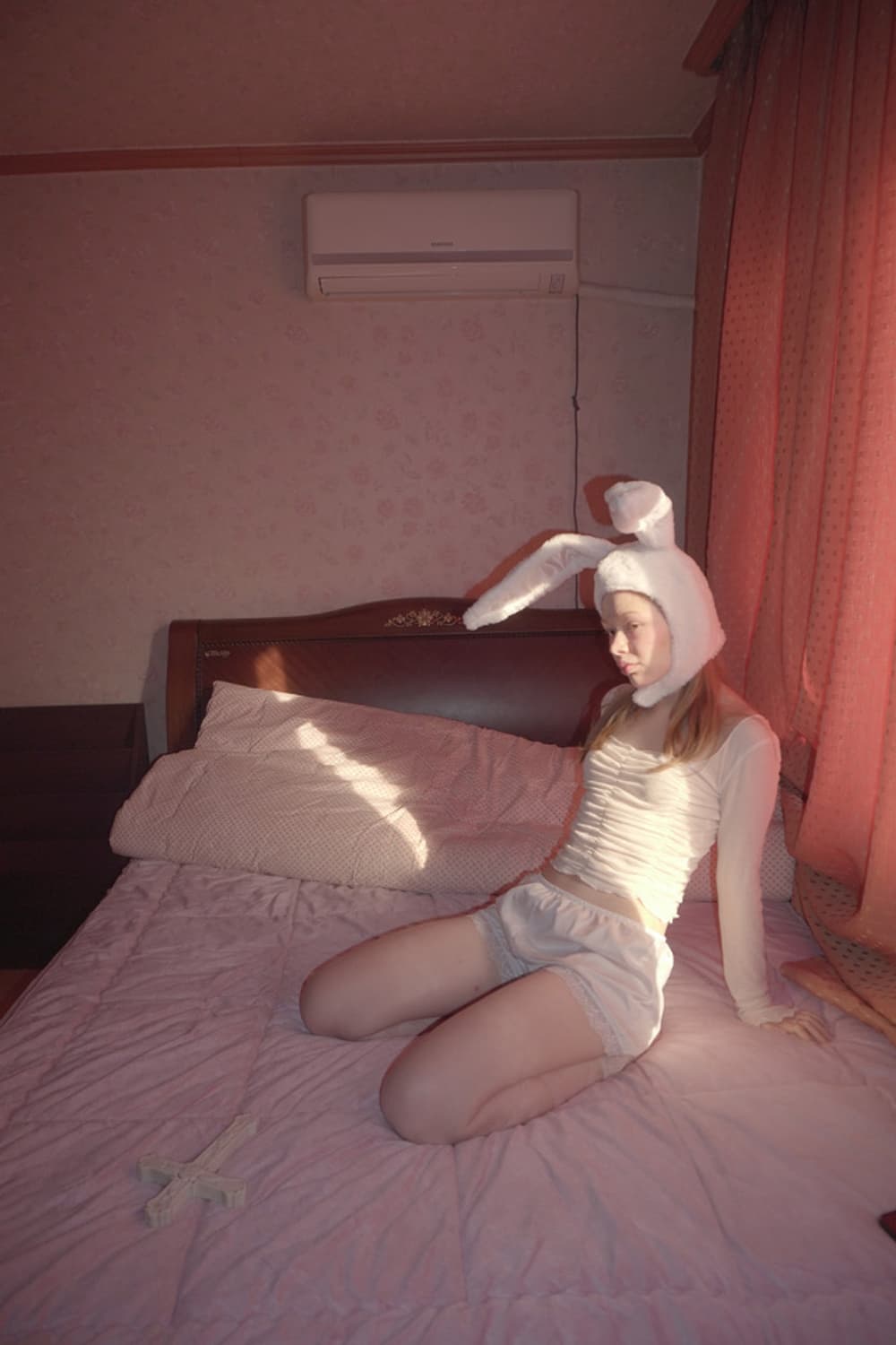 탠저 드레이프탑 셔링탑 베이비핑크 발레코어 상품이미지2