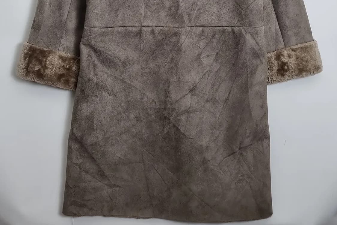 AQUAGIRL 베이지 스웨이드 후드 털 코트 상품이미지6