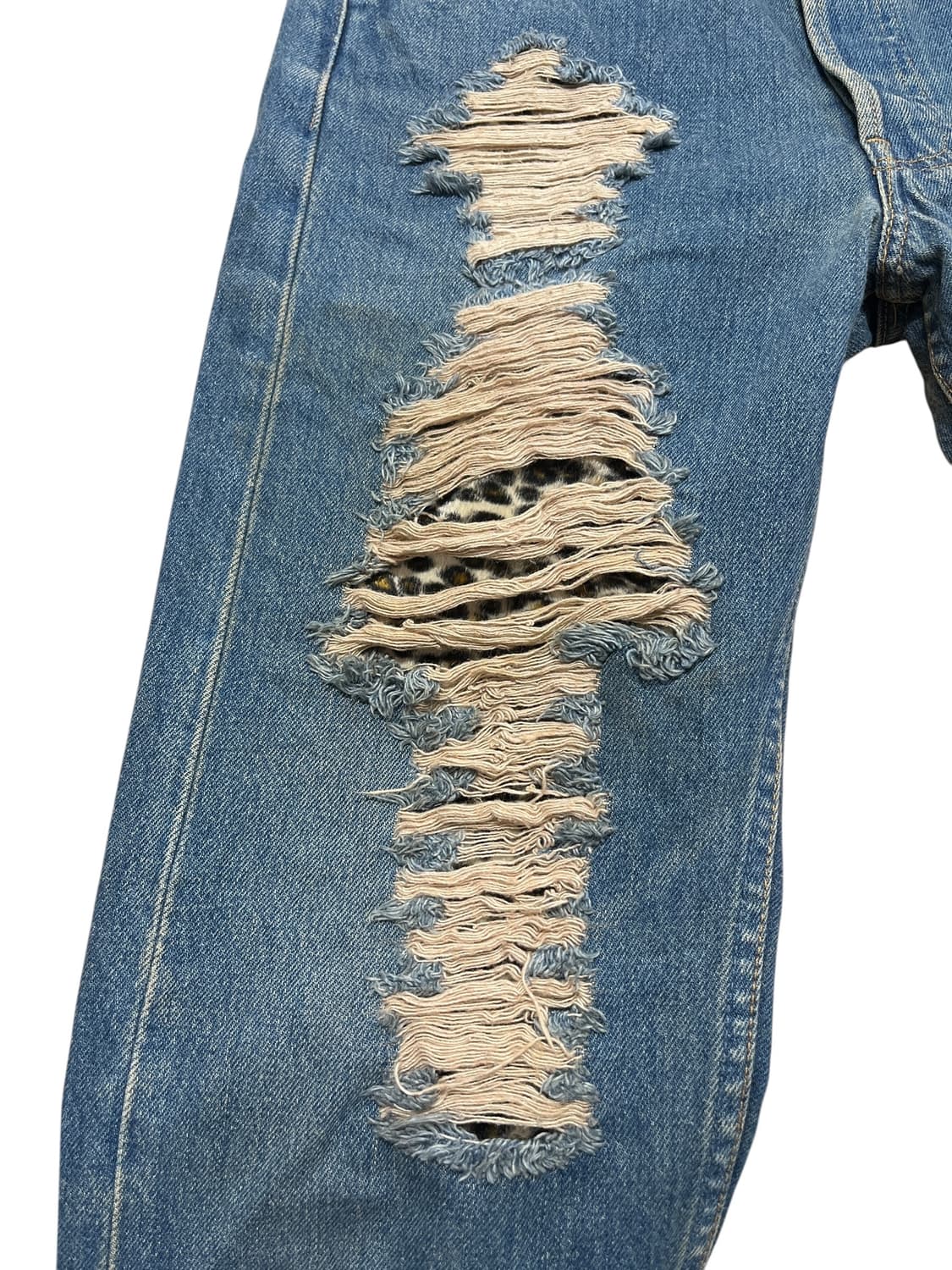 90s 리바이스 501 레오파드 커스텀 데님 상품이미지5