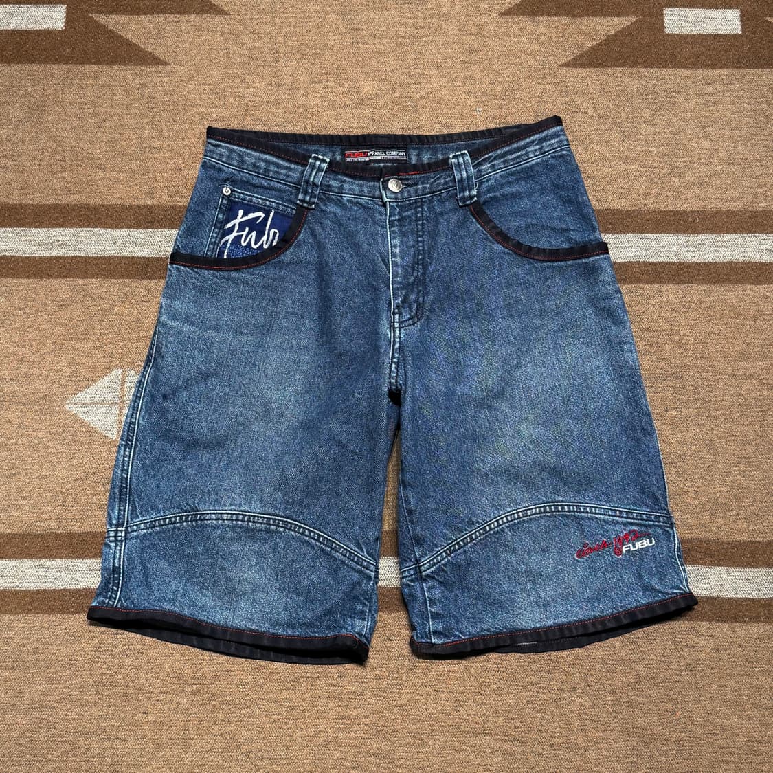 FUBU 후부 00s 버뮤다 데님 쇼츠 반바지 31 y2k 상품이미지1