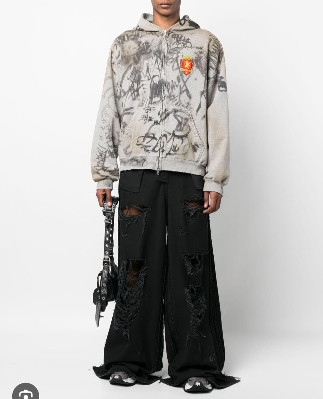 발렌시아가 그래피티 스케이터 머드쇼 후드 집업 티셔츠 낙서 후디 티 긴팔 상품이미지3