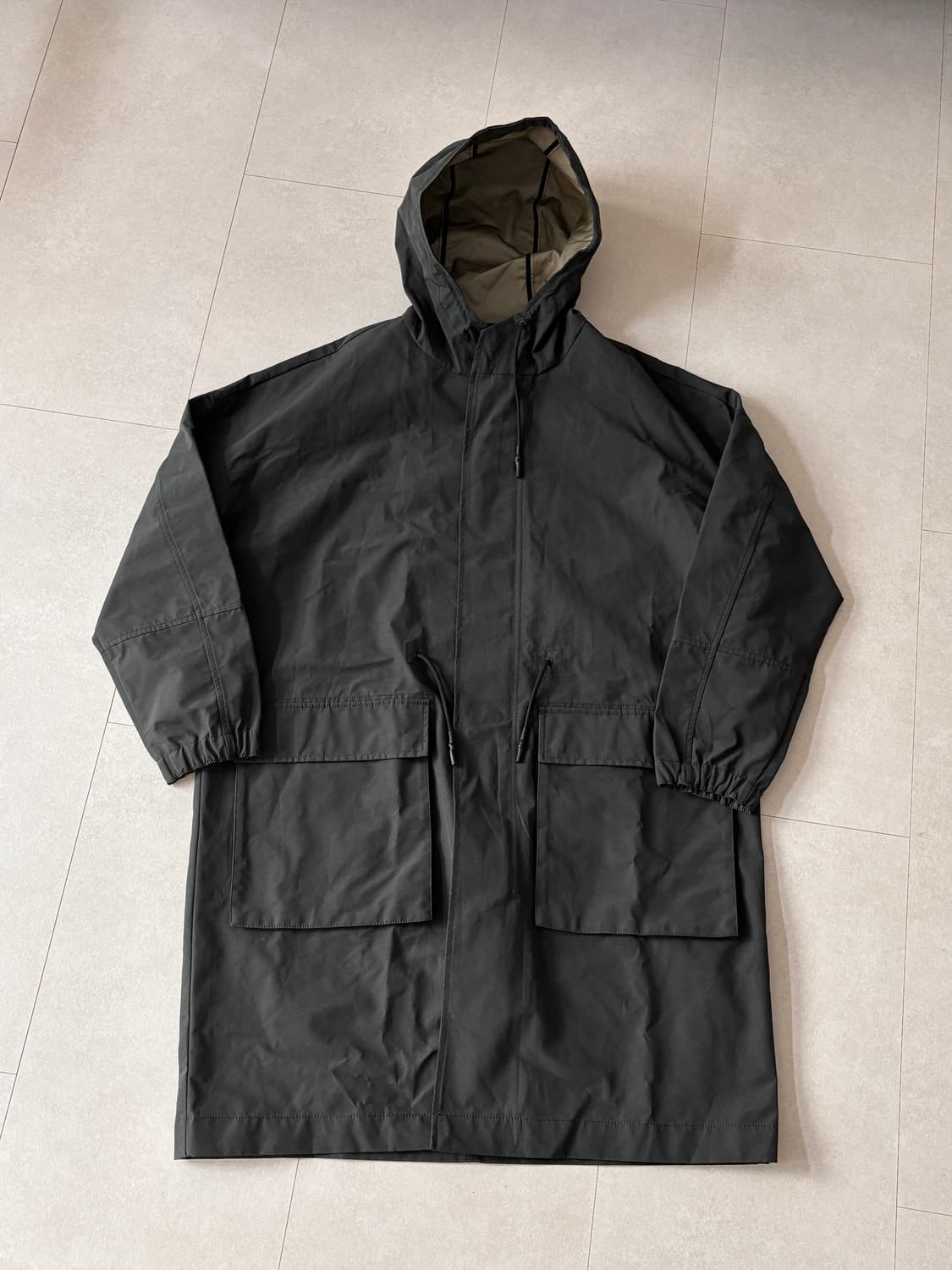 자라에 M-51과 테크웨어를 섞으면 - 나일론 롱파카 코트 블랙 상품이미지1