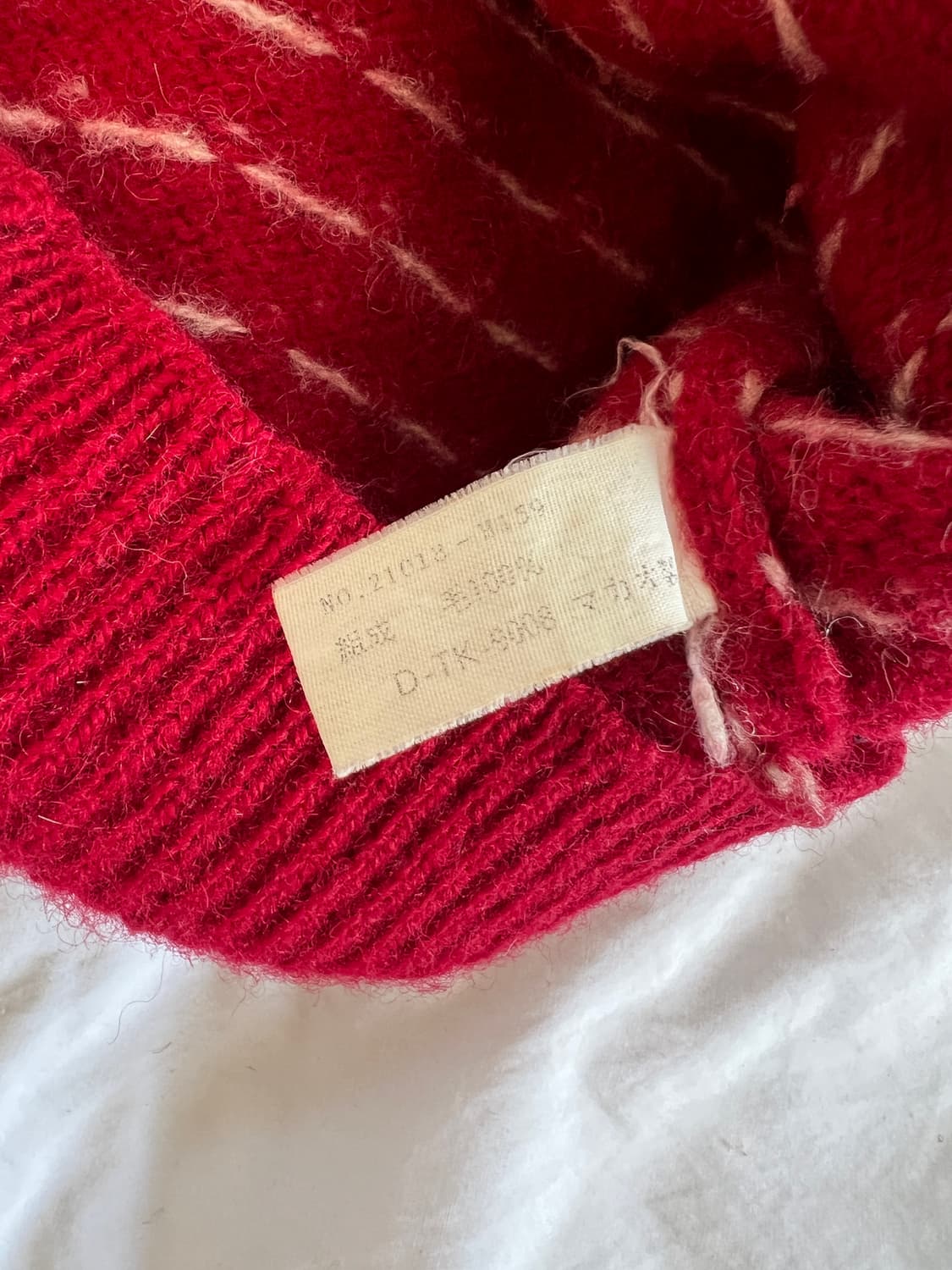 빈티지 체리 레드 페어아일 울 니트 가디건 상품이미지4