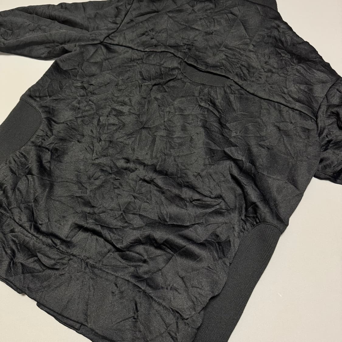 Y-3 블랙컬러 폴리에스터 혼방 하이넥 가공 링클 자켓 상품이미지8