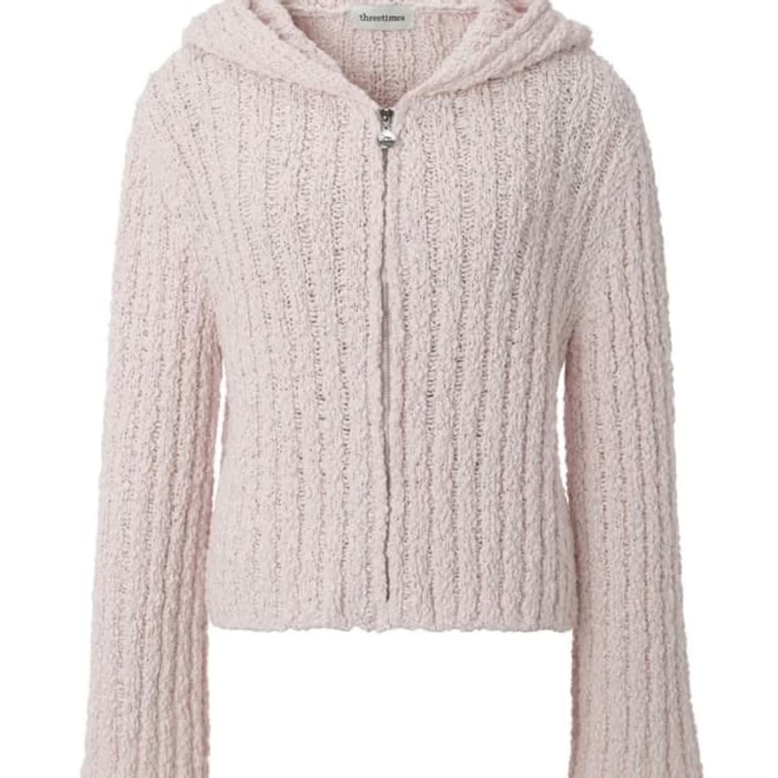 쓰리타임즈 candle hoody knit 캔들 집업 상품이미지1
