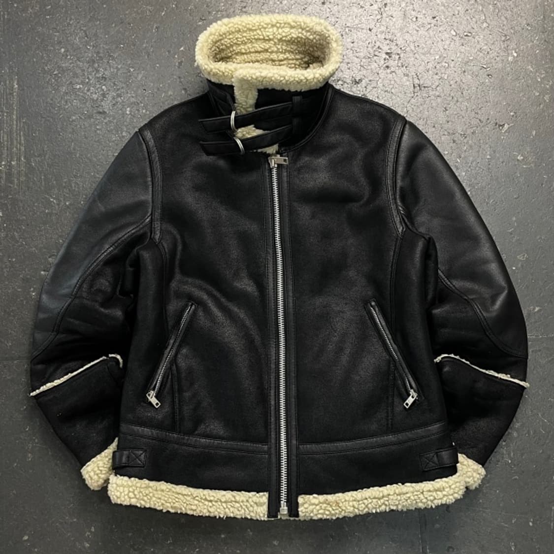 100 카이아크만 B-3 무스탕 가죽자켓 상품이미지2