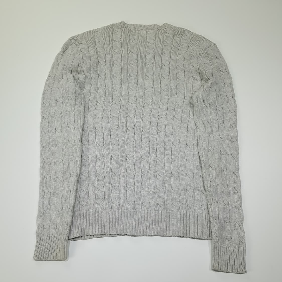 CL042 M 폴로 랄프로렌 아이스 그레이 시그니처 케이블 코튼 니트 상품이미지6