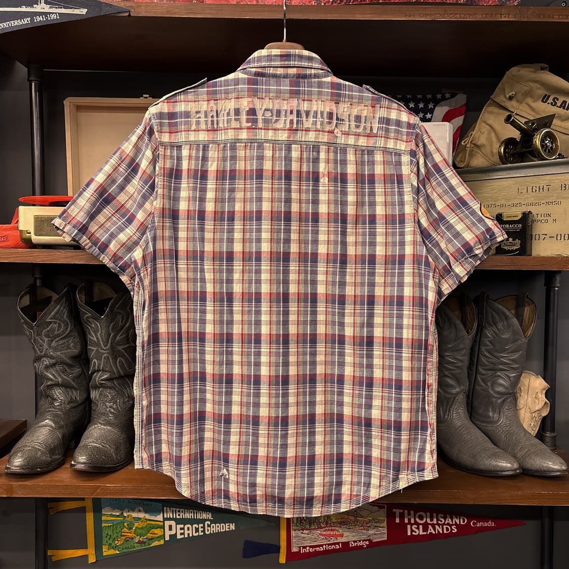 할리데이비슨 멀티 타탄체크 코튼패치 워크셔츠 N1160 상품이미지2